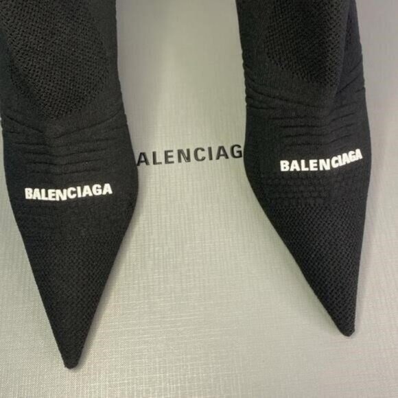 Balenciaga Women’s Knife 20 Knit High Heel Booties–Sleek, Sharp, and Chic!” - Picture 10 of 12